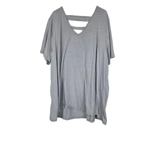 Catherines Flowy Top 4x (30/32) Womens Plus Size Gray V Front V Back Pullover - Picture 5 of 6